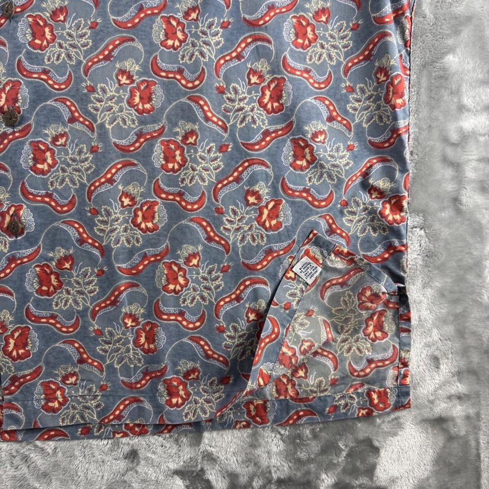 Vintage Polo Ralph Lauren Clayton Mens Blue Red Floral Paisley Cotton Camp 2XL - Picture 9 of 14